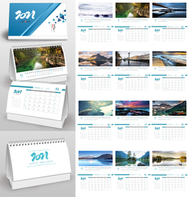 2021牛年旅游风景台历设计