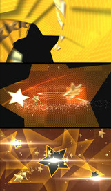 金色五角星转场AE素材视频模版