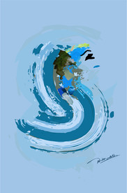 现代简约抽象色块笔刷装饰画