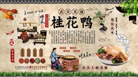 桂花鸭背景墙