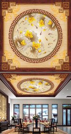 金色荷花新中式吊顶