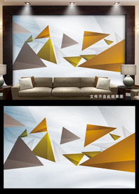 现代3D电视背景墙