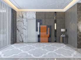 极简轻奢现代客厅沙发背景墙