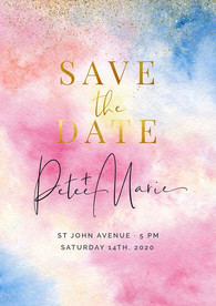 手绘水彩梦幻婚礼海报迎宾海报