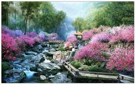 山谷溪流旅游景区效果图