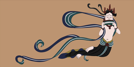 敦煌莫高窟壁画吹排萧飞天