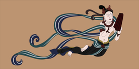 敦煌莫高窟壁画晚唐乐队拍板飞天