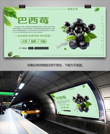 有机水果巴西莓海报灯箱展板展架