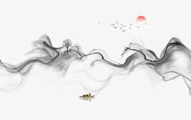 中式水墨山水画