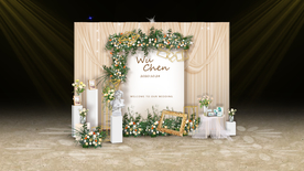 香槟色婚礼迎宾区