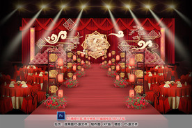 红金色中式婚礼仪式区