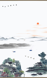 山水画油画风景画