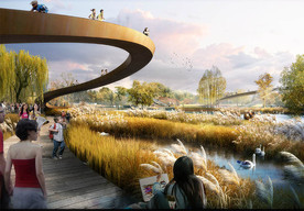 滨水生态景观空间规划设计效果图