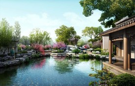 江南古建园林效果图