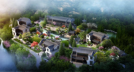 徽派园林别墅效果图