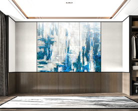 极简现代卧室靠床背景墙