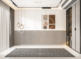 极简现代卧室靠床背景墙