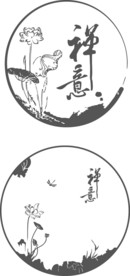 禅意荷花硅藻泥