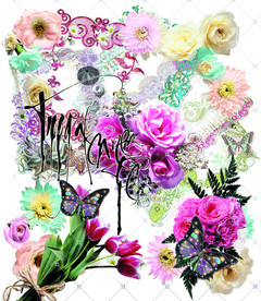 百花水彩花