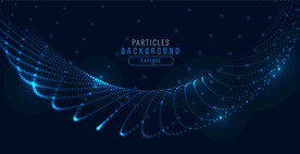 蓝色粒子曲线背景