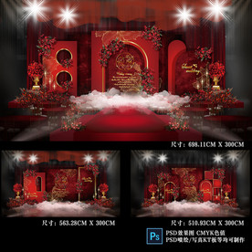 婚礼效果图 红色系泰式婚礼