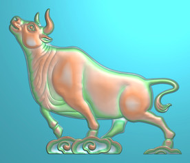 牛气冲天精雕图