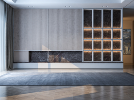 现代轻奢客厅沙发背景墙