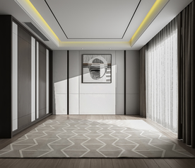 现代极简卧室空场景