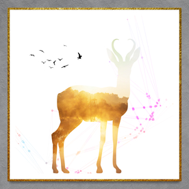 驯鹿剪影画