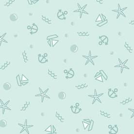 卡通帆船印花素材