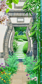 3D树林玄关壁画