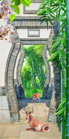 3D树林玄关壁画