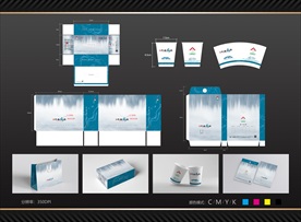 地产 vi 蓝色 倒影