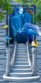 海底世界珊瑚海藻3D玄关