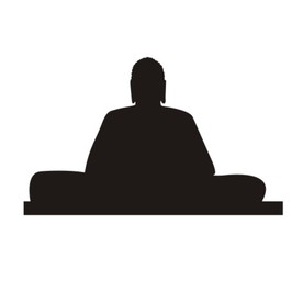 蒙山佛剪影矢量图