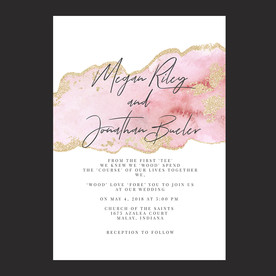 轻奢水彩粉色婚礼迎宾海报水牌