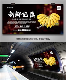 新鲜芭蕉灯箱海报易拉宝展板挂画