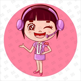 原创卡通客服漫画矢量插