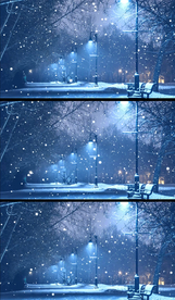 浪漫雪地路灯圣诞节背景