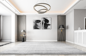 现代轻奢黑白灰客厅沙发背景墙