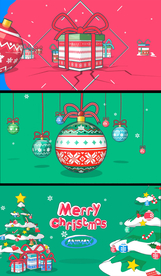 卡通创意圣诞快乐礼物视频素材