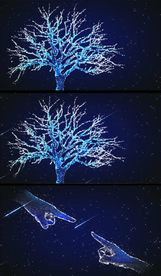梦幻星空树木生长唯美舞台背景