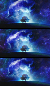 智慧大树星空唯美场景舞台背景