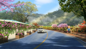 道路 滨河效果图