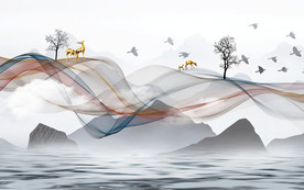 新中式电视背景墙