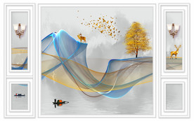 新中式电视背景墙