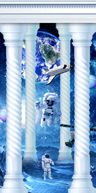 梦幻意境星空月球玄关