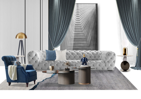 窗帘场景效果图