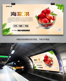 海棠果海报展板易拉宝单页挂画