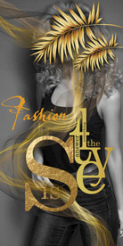 轻奢个性英文美女装饰画玄关